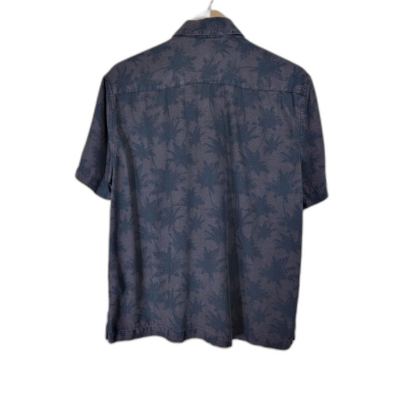 Black Palm Trees NAT NAST Silk Blend Short Sleeve Button Shirt - Medium - Picture 2 of 6
